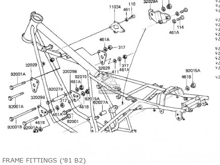 FRAME FITTINGS ('81 B2) - KZ440B2 1981 USA / MPH