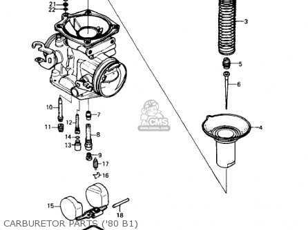 CARBURETOR PARTS ('80 B1) - KZ440B2 1981 USA / MPH