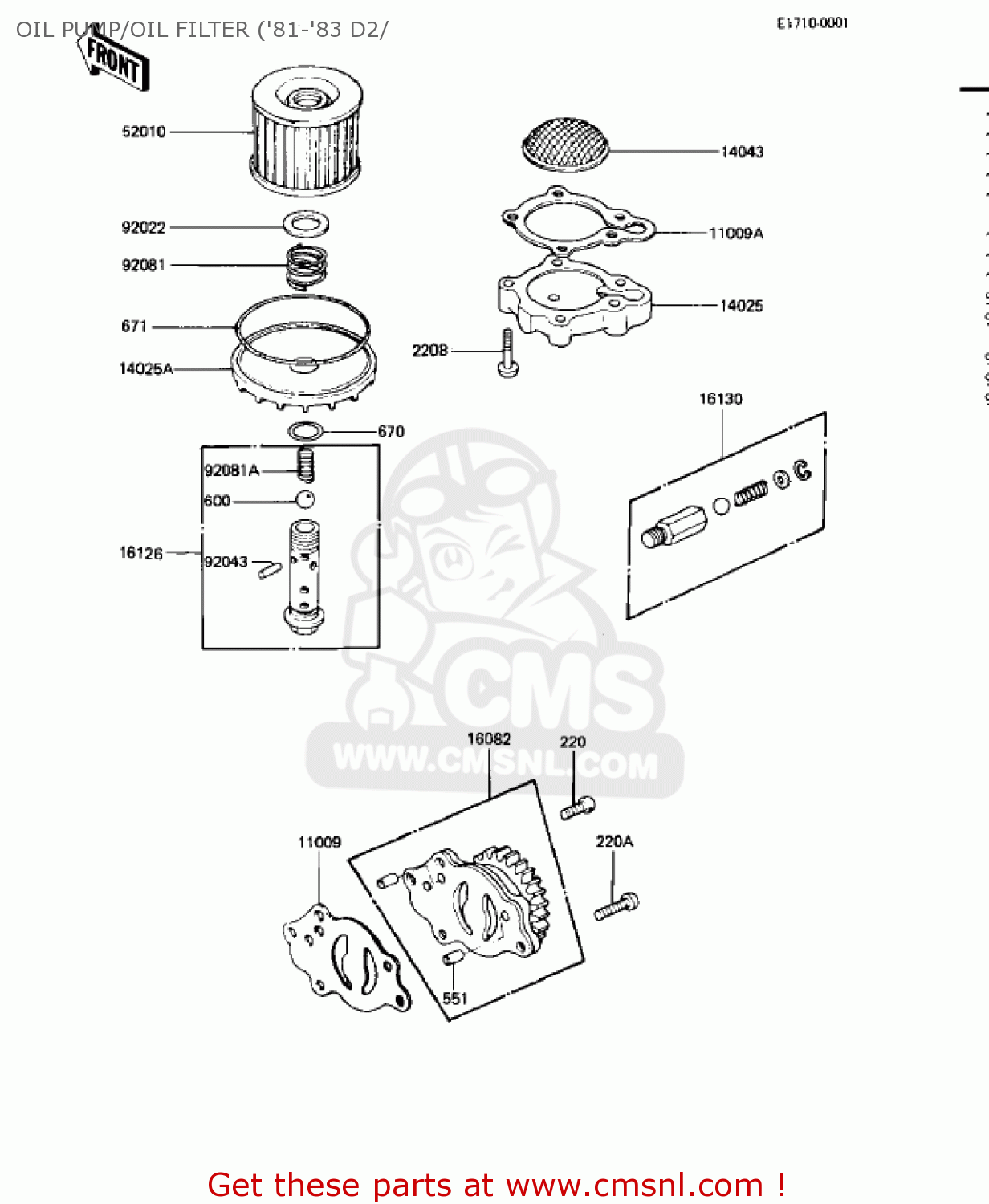 OIL PUMP/OIL FILTER ('81-'83 D2/ KZ440D1 LTD 1980 USA CANADA / BELT DRIVE