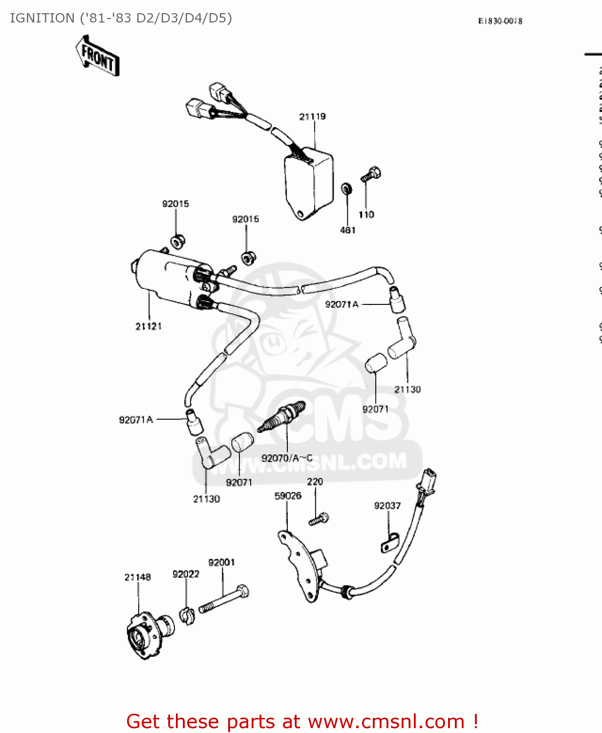 IGNITION ('81-'83 D2/D3/D4/D5) KZ440D1 LTD 1980 USA CANADA / BELT DRIVE