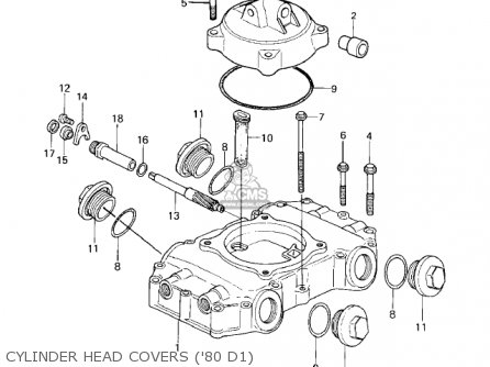 CYLINDER HEAD COVERS ('80 D1) - KZ440D1 LTD 1980 USA CANADA / BELT DRIVE