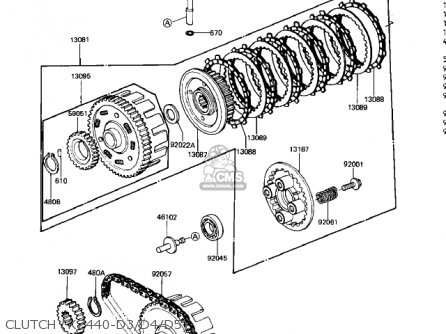 CLUTCH (KZ440-D3/D4/D5) - KZ440D1 LTD 1980 USA CANADA / BELT DRIVE