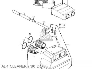 AIR CLEANER ('80 D1) - KZ440D1 LTD 1980 USA CANADA / BELT DRIVE