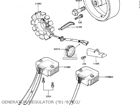 GENERATOR/REGULATOR ('81-'83 D2/ - KZ440D1 LTD 1980 USA CANADA / BELT DRIVE