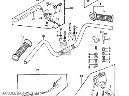 HANDLEBAR ('80 D1) - KZ440D1 LTD 1980 USA CANADA / BELT DRIVE