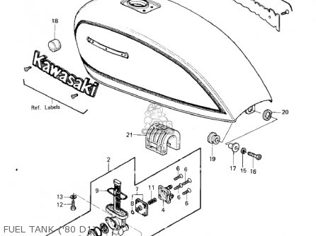 FUEL TANK ('80 D1) - KZ440D1 LTD 1980 USA CANADA / BELT DRIVE