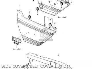 SIDE COVERS/BELT COVER ('80 D1) - KZ440D1 LTD 1980 USA CANADA / BELT DRIVE