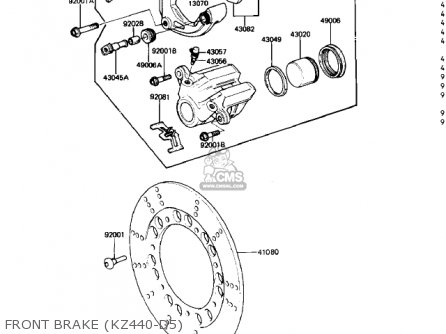 FRONT BRAKE (KZ440-D5) - KZ440D1 LTD 1980 USA CANADA / BELT DRIVE