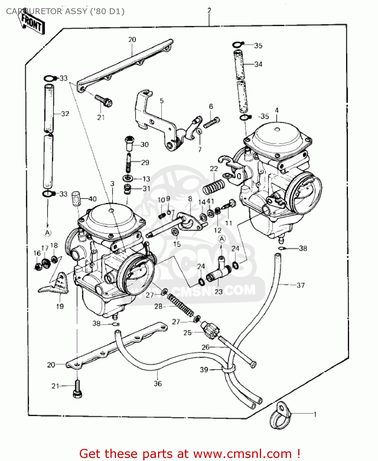 CARBURETOR ASSY ('80 D1) KZ440D2 LTD 1981 USA CANADA / BELT DRIVE