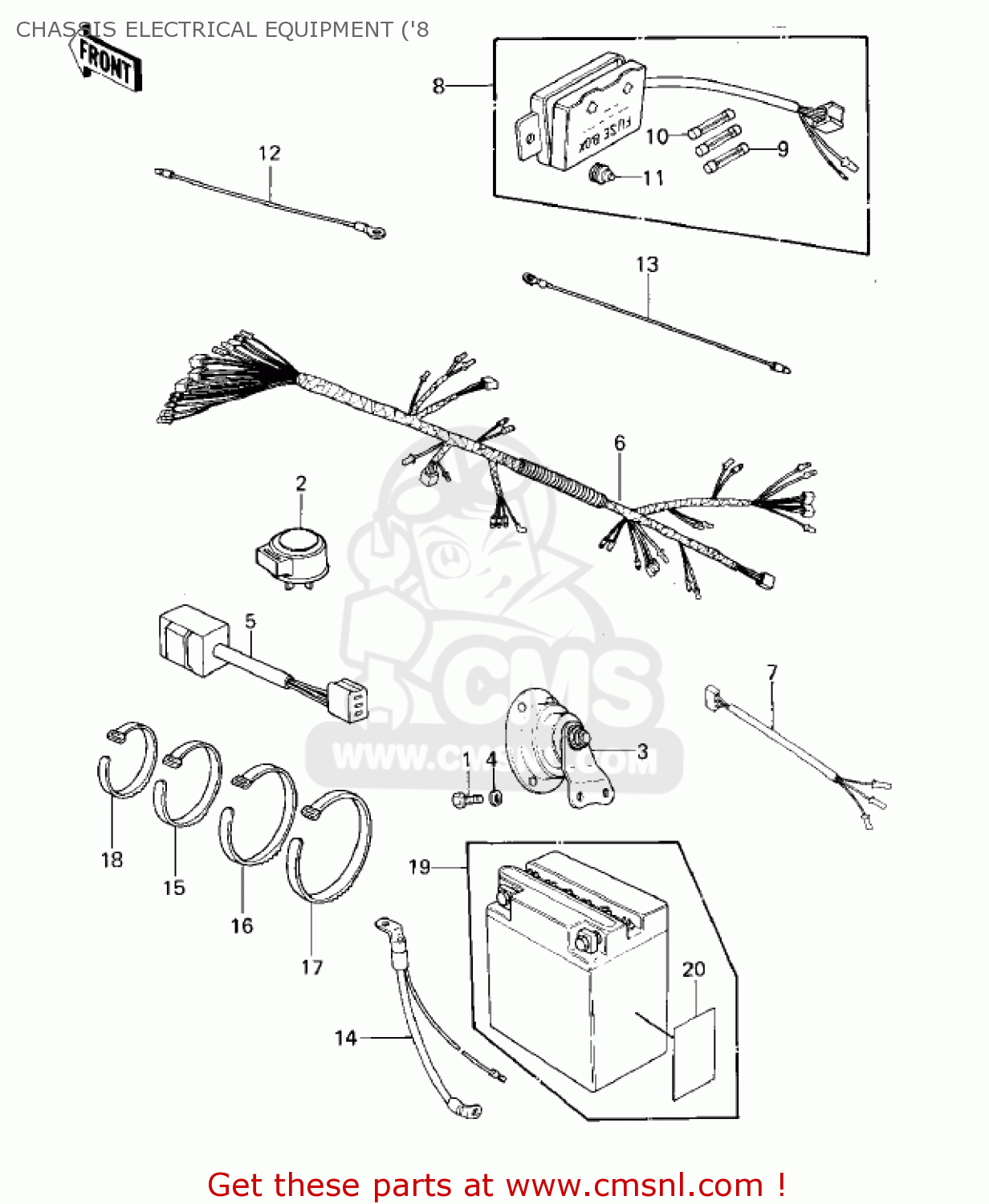 CHASSIS ELECTRICAL EQUIPMENT ('8 KZ440D2 LTD 1981 USA CANADA / BELT DRIVE