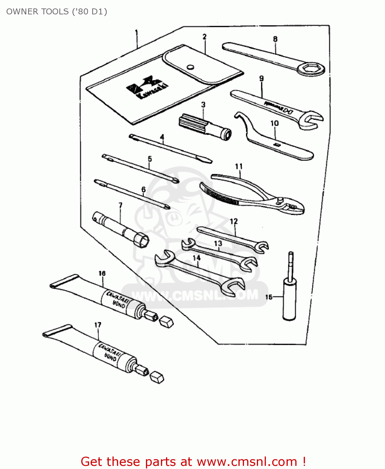 OWNER TOOLS ('80 D1) KZ440D2 LTD 1981 USA CANADA / BELT DRIVE