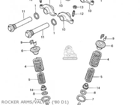 ROCKER ARMS/VALVES ('80 D1) - KZ440D2 LTD 1981 USA CANADA / BELT DRIVE