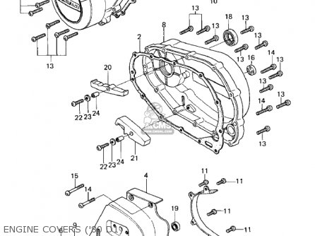 ENGINE COVERS ('80 D1) - KZ440D2 LTD 1981 USA CANADA / BELT DRIVE
