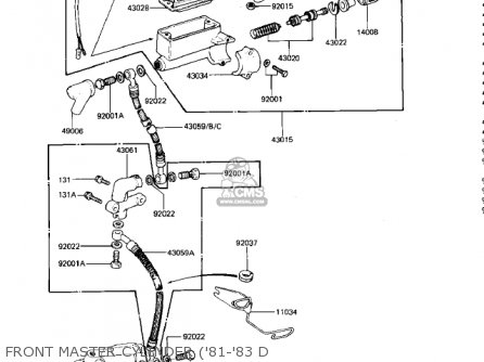 FRONT MASTER CYLINDER ('81-'83 D - KZ440D2 LTD 1981 USA CANADA / BELT DRIVE