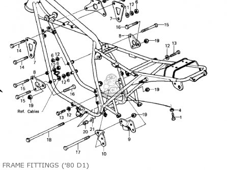 FRAME FITTINGS ('80 D1) - KZ440D2 LTD 1981 USA CANADA / BELT DRIVE