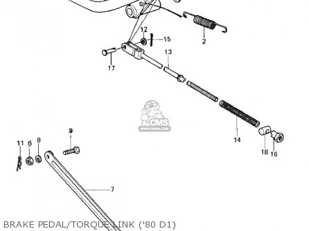 BRAKE PEDAL/TORQUE LINK ('80 D1) - KZ440D2 LTD 1981 USA CANADA / BELT DRIVE
