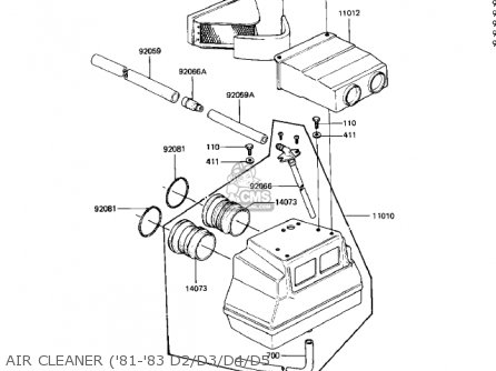 AIR CLEANER ('81-'83 D2/D3/D4/D5 - KZ440D2 LTD 1981 USA CANADA / BELT DRIVE