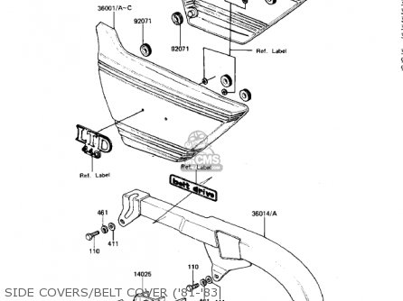 SIDE COVERS/BELT COVER ('81-'83 - KZ440D2 LTD 1981 USA CANADA / BELT DRIVE