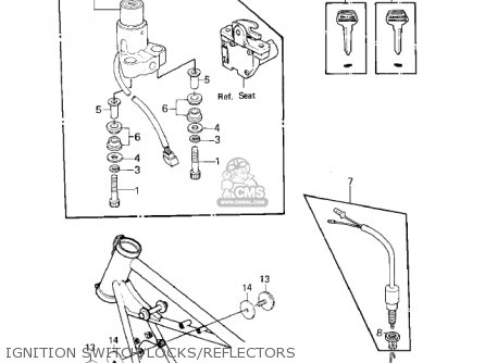 IGNITION SWITCH/LOCKS/REFLECTORS - KZ440D2 LTD 1981 USA CANADA / BELT DRIVE