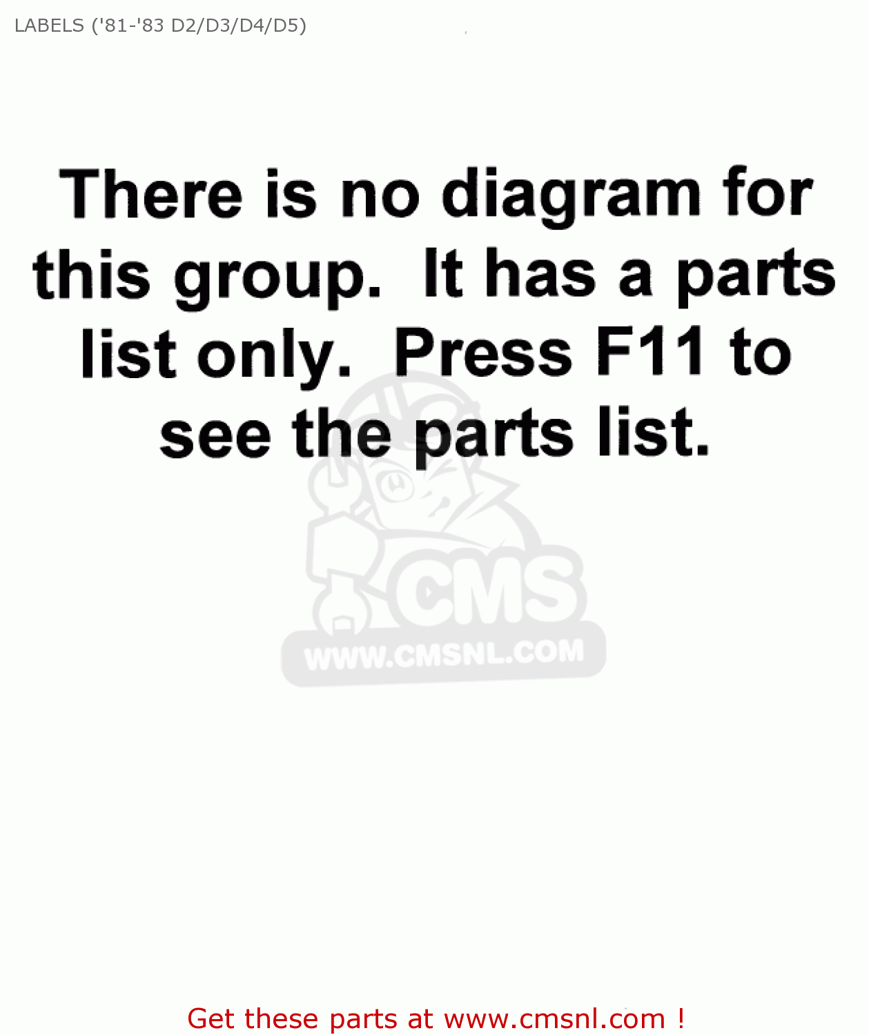 LABELS ('81-'83 D2/D3/D4/D5) KZ440D3 LTD 1981 USA CANADA / BELT DRIVE