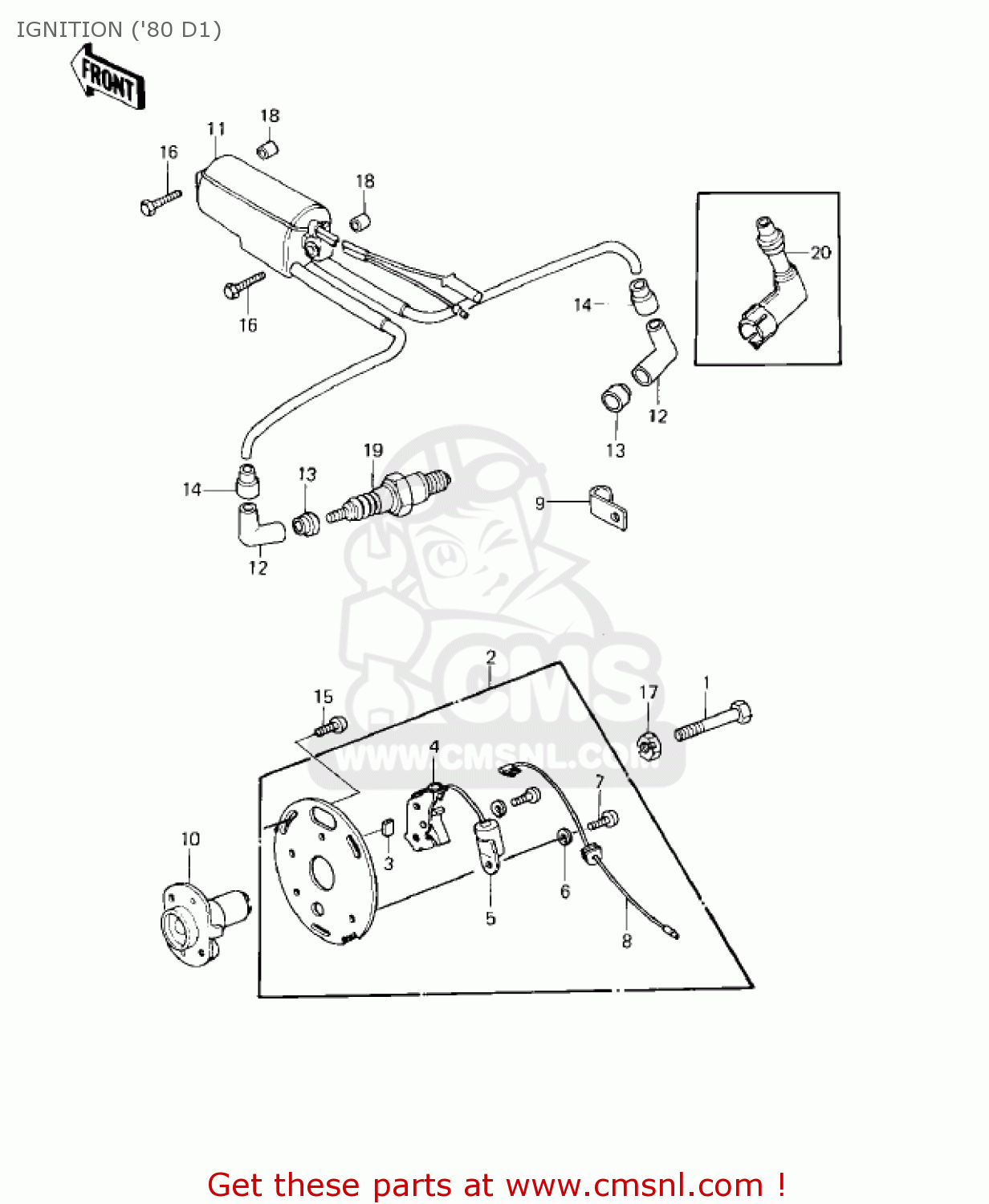 IGNITION ('80 D1) KZ440D3 LTD 1981 USA CANADA / BELT DRIVE