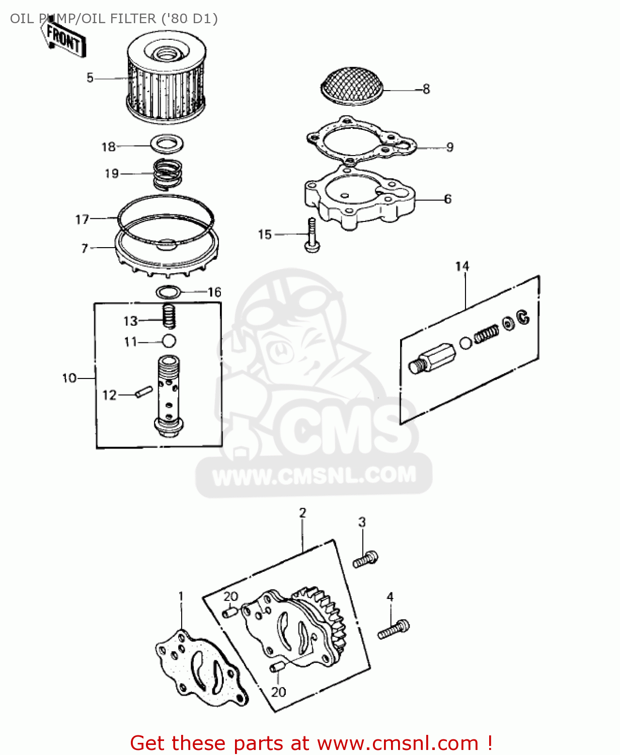 OIL PUMP/OIL FILTER ('80 D1) KZ440D3 LTD 1981 USA CANADA / BELT DRIVE