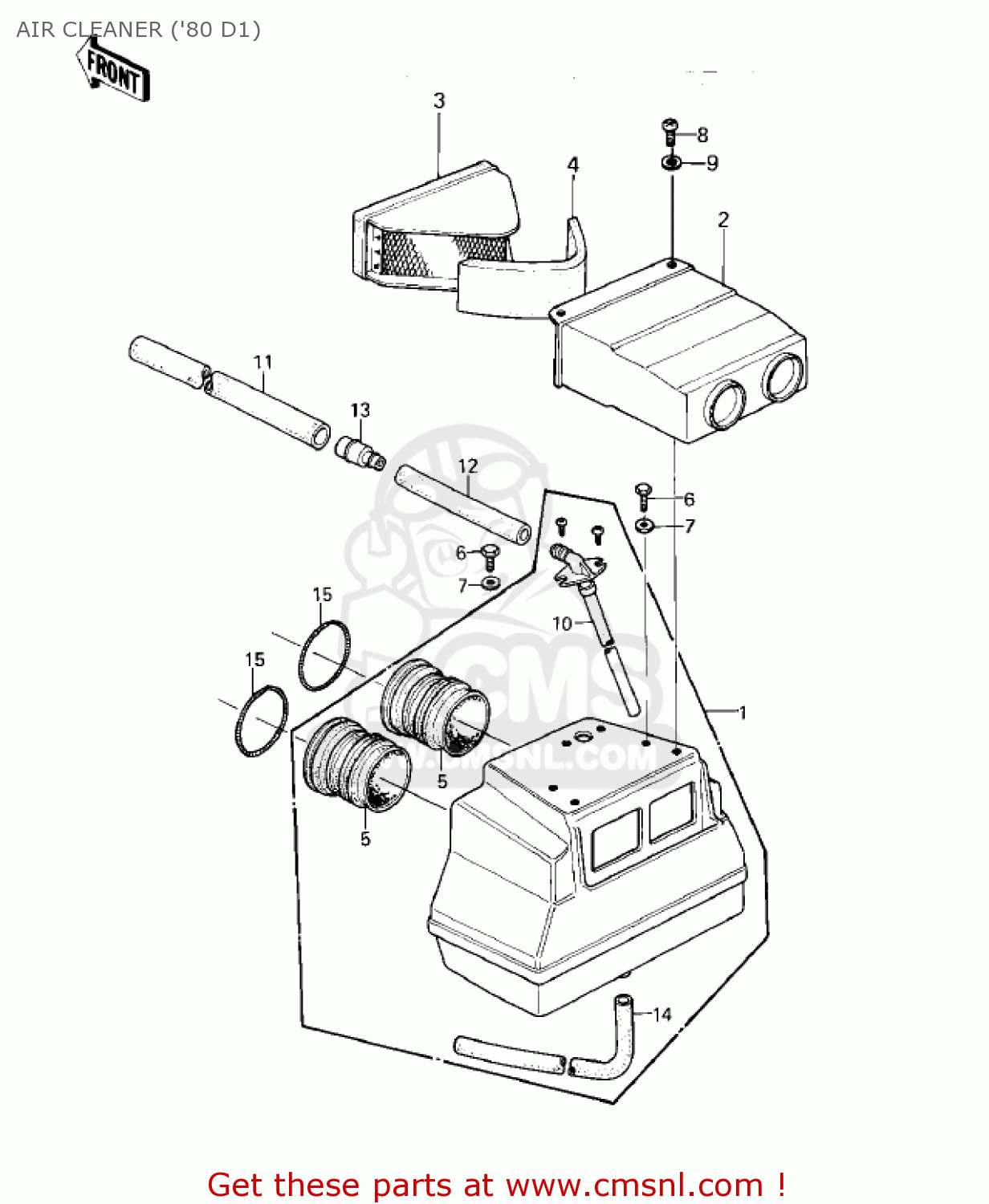 AIR CLEANER ('80 D1) KZ440D3 LTD 1981 USA CANADA / BELT DRIVE