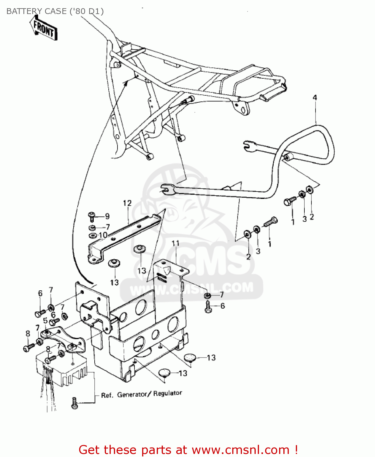 BATTERY CASE ('80 D1) KZ440D3 LTD 1981 USA CANADA / BELT DRIVE