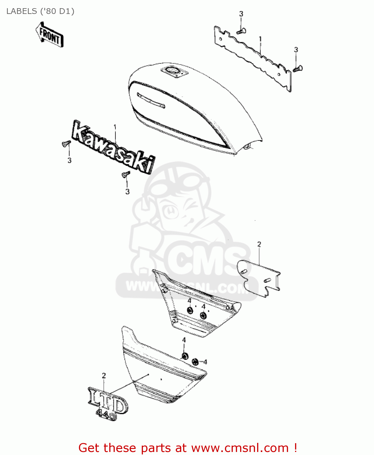 LABELS ('80 D1) KZ440D3 LTD 1981 USA CANADA / BELT DRIVE