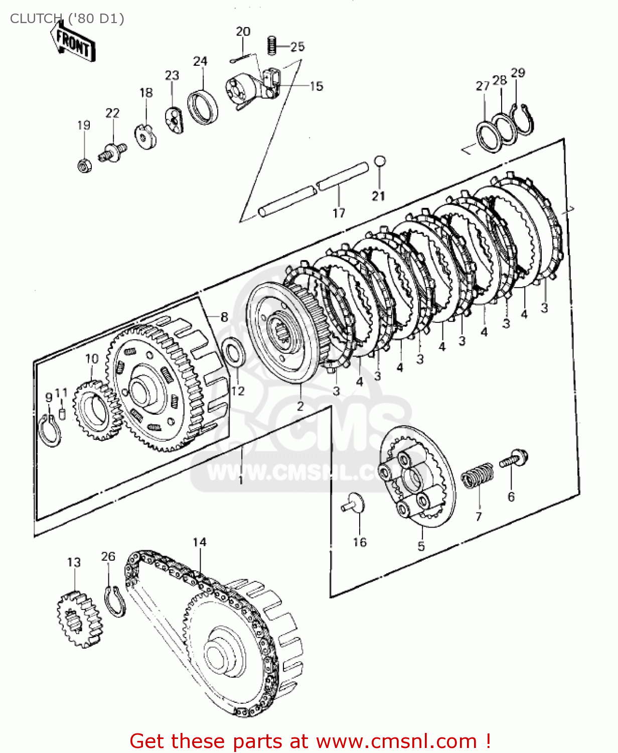 CLUTCH ('80 D1) KZ440D3 LTD 1981 USA CANADA / BELT DRIVE