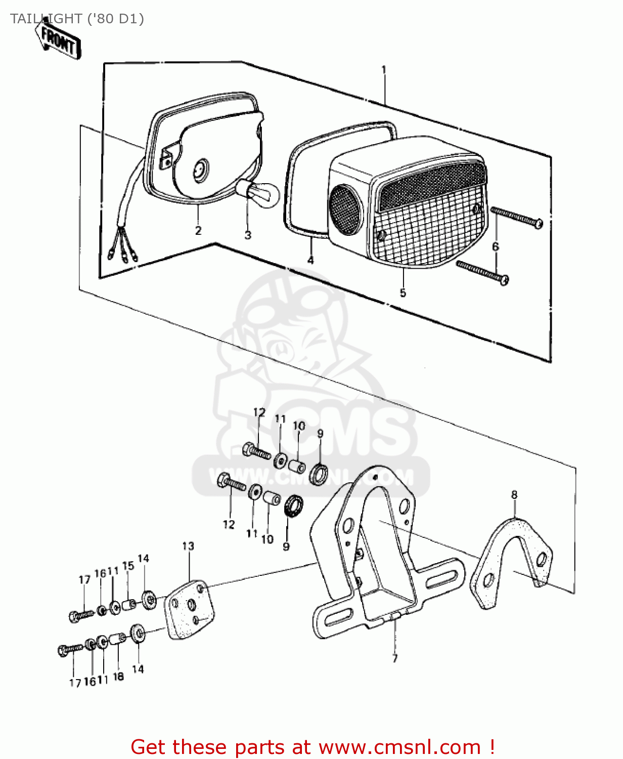 TAILLIGHT ('80 D1) KZ440D3 LTD 1981 USA CANADA / BELT DRIVE