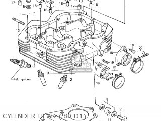 CYLINDER HEAD ('80 D1) - KZ440D3 LTD 1981 USA CANADA / BELT DRIVE