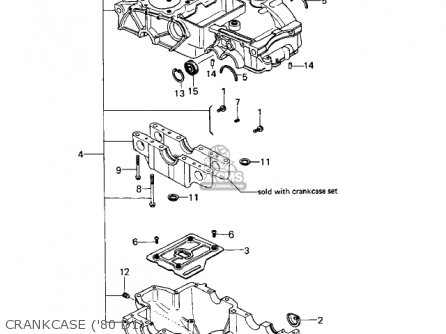 CRANKCASE ('80 D1) - KZ440D3 LTD 1981 USA CANADA / BELT DRIVE