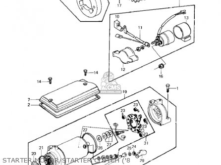 STARTER MOTOR/STARTER CLUTCH ('8 - KZ440D3 LTD 1981 USA CANADA / BELT DRIVE