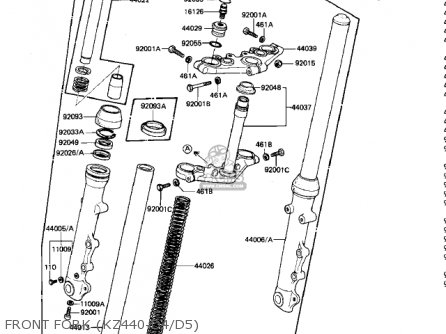 FRONT FORK (KZ440-D4/D5) - KZ440D3 LTD 1981 USA CANADA / BELT DRIVE