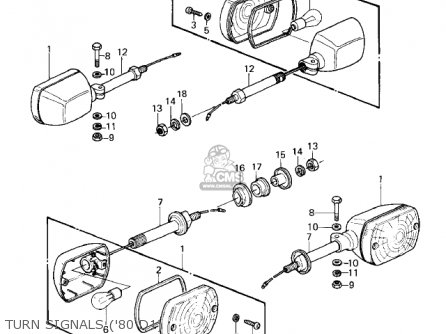 TURN SIGNALS ('80 D1) - KZ440D3 LTD 1981 USA CANADA / BELT DRIVE