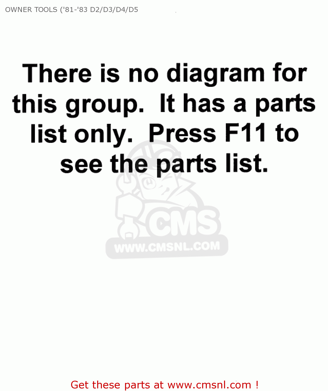 OWNER TOOLS ('81-'83 D2/D3/D4/D5 KZ440D4 LTD 1982 USA CANADA / BELT DRIVE