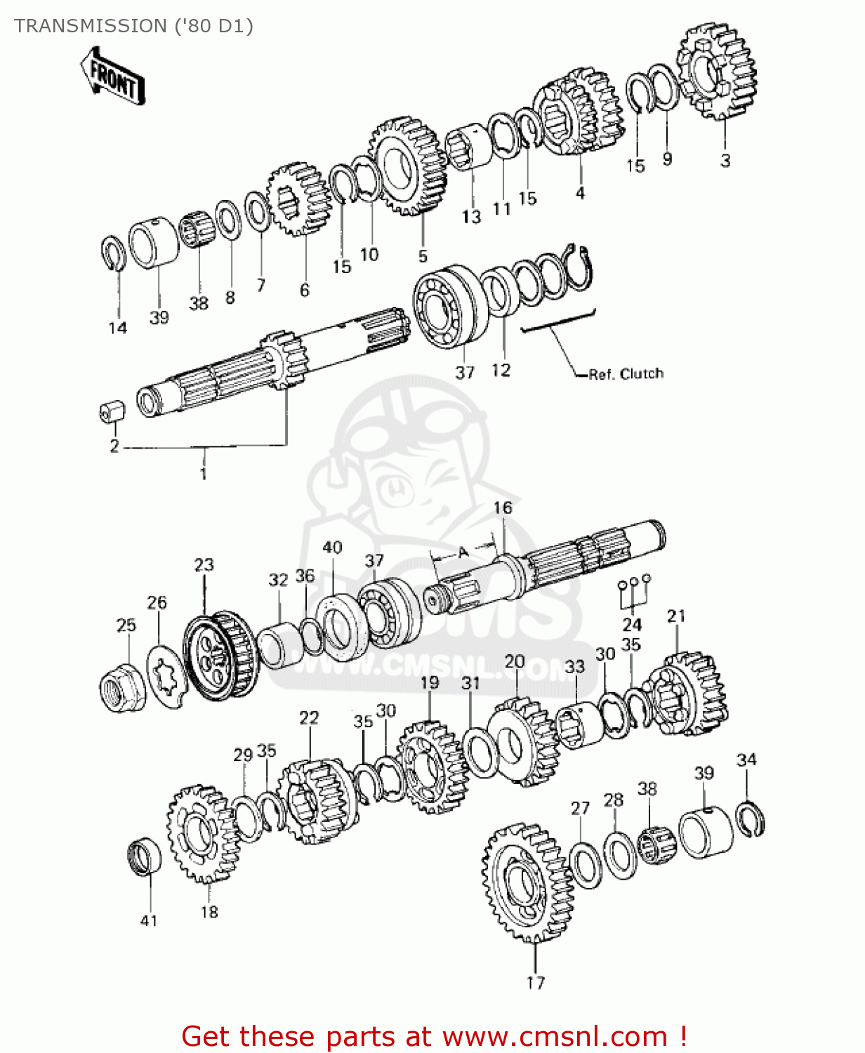 TRANSMISSION ('80 D1) KZ440D4 LTD 1982 USA CANADA / BELT DRIVE