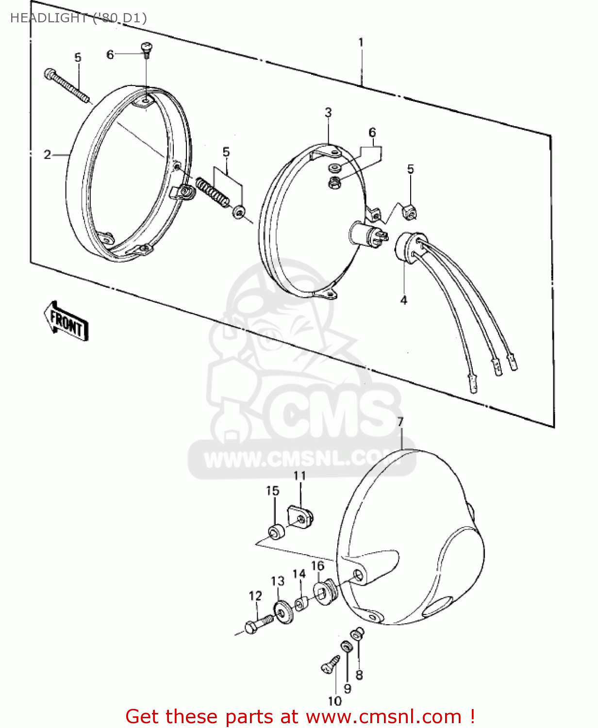 HEADLIGHT ('80 D1) KZ440D4 LTD 1982 USA CANADA / BELT DRIVE