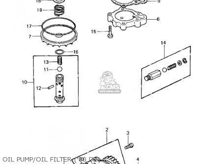 OIL PUMP/OIL FILTER ('80 D1) - KZ440D4 LTD 1982 USA CANADA / BELT DRIVE