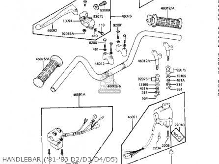 HANDLEBAR ('81-'83 D2/D3/D4/D5) - KZ440D4 LTD 1982 USA CANADA / BELT DRIVE