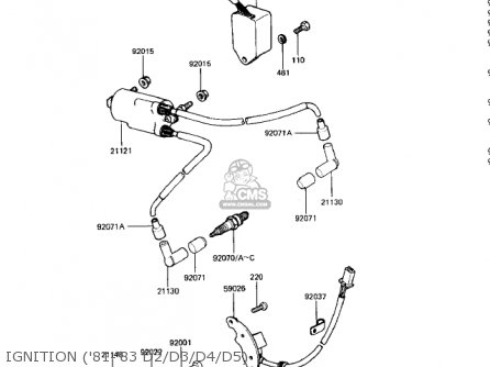IGNITION ('81-'83 D2/D3/D4/D5) - KZ440D4 LTD 1982 USA CANADA / BELT DRIVE