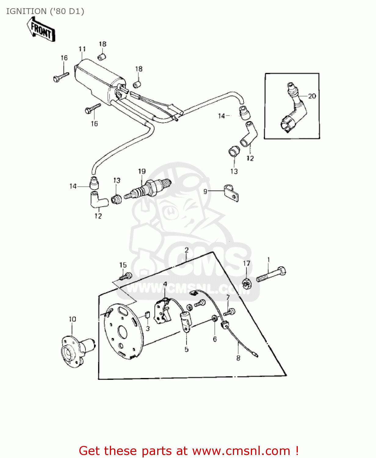 IGNITION ('80 D1) KZ440D5 LTD 1983 USA CANADA / BELT DRIVE