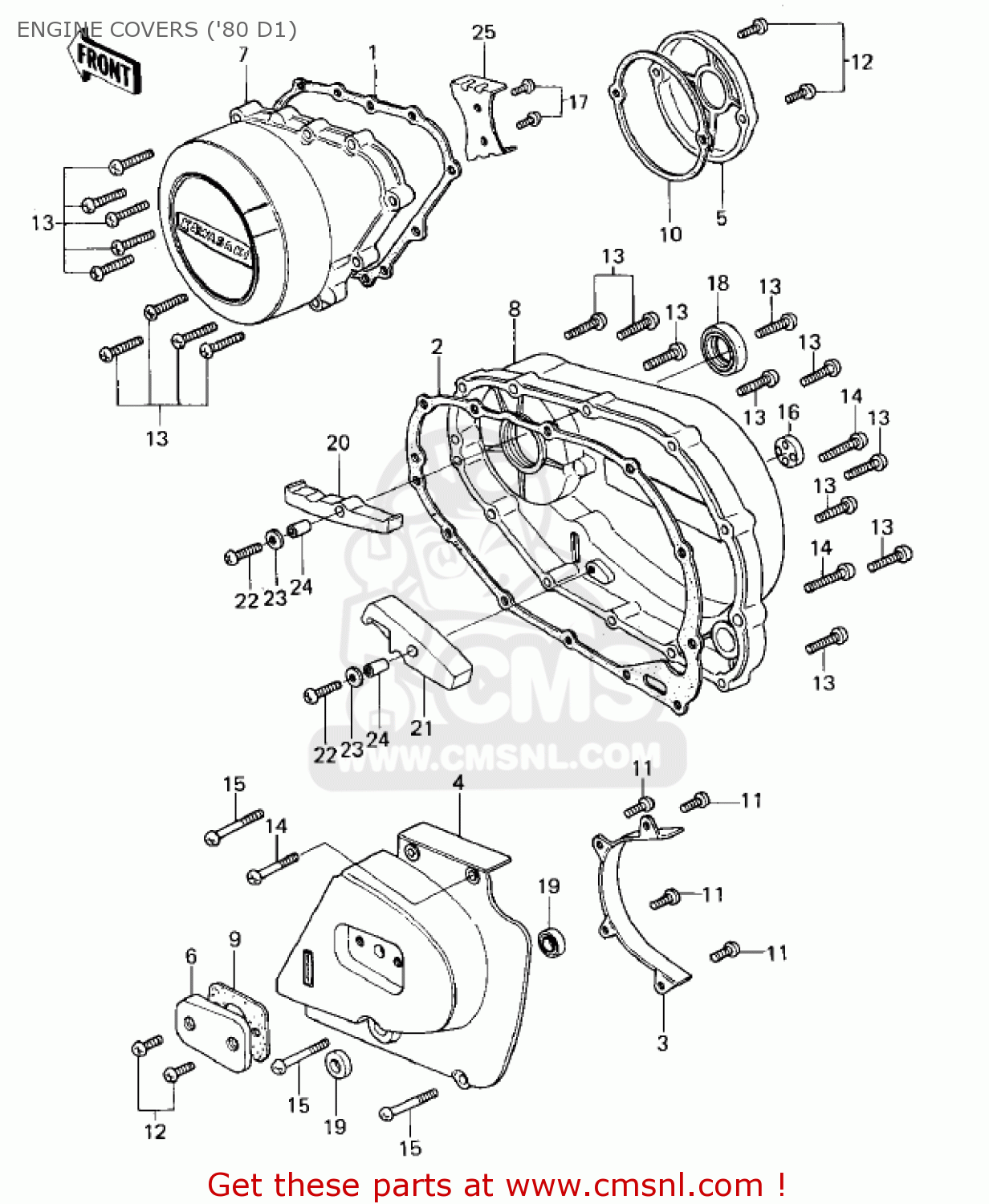 ENGINE COVERS ('80 D1) KZ440D5 LTD 1983 USA CANADA / BELT DRIVE