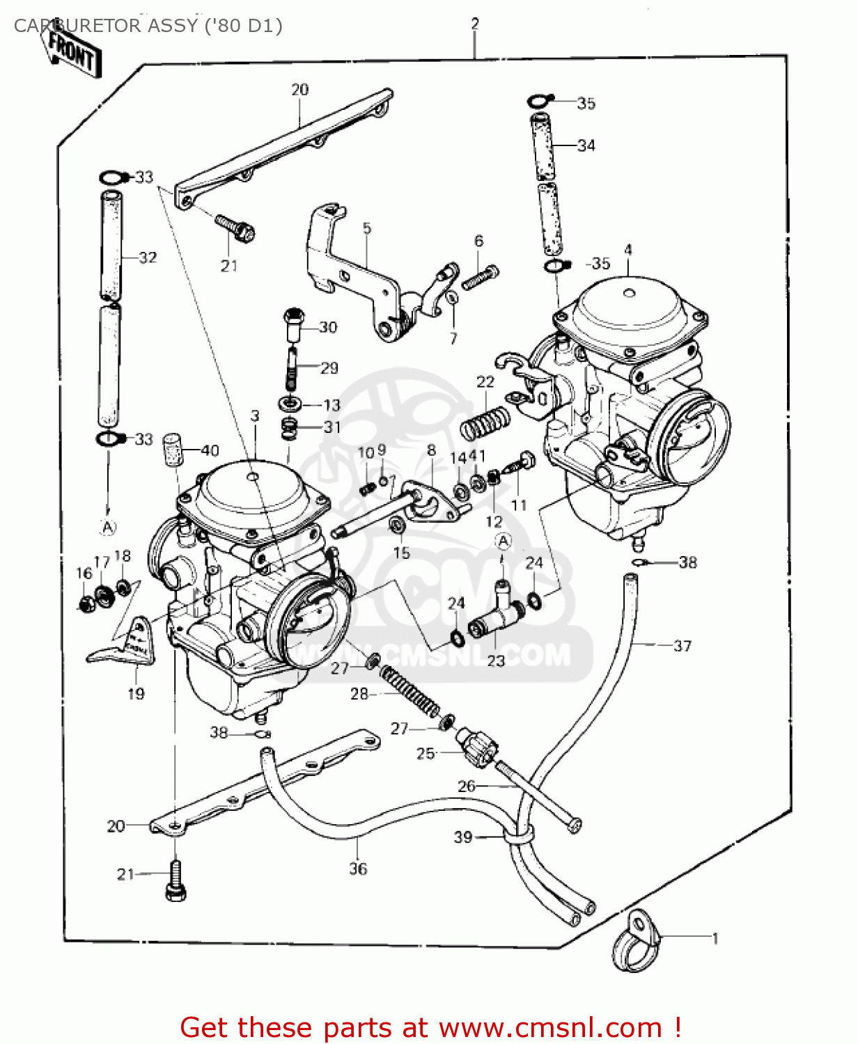CARBURETOR ASSY ('80 D1) KZ440D5 LTD 1983 USA CANADA / BELT DRIVE