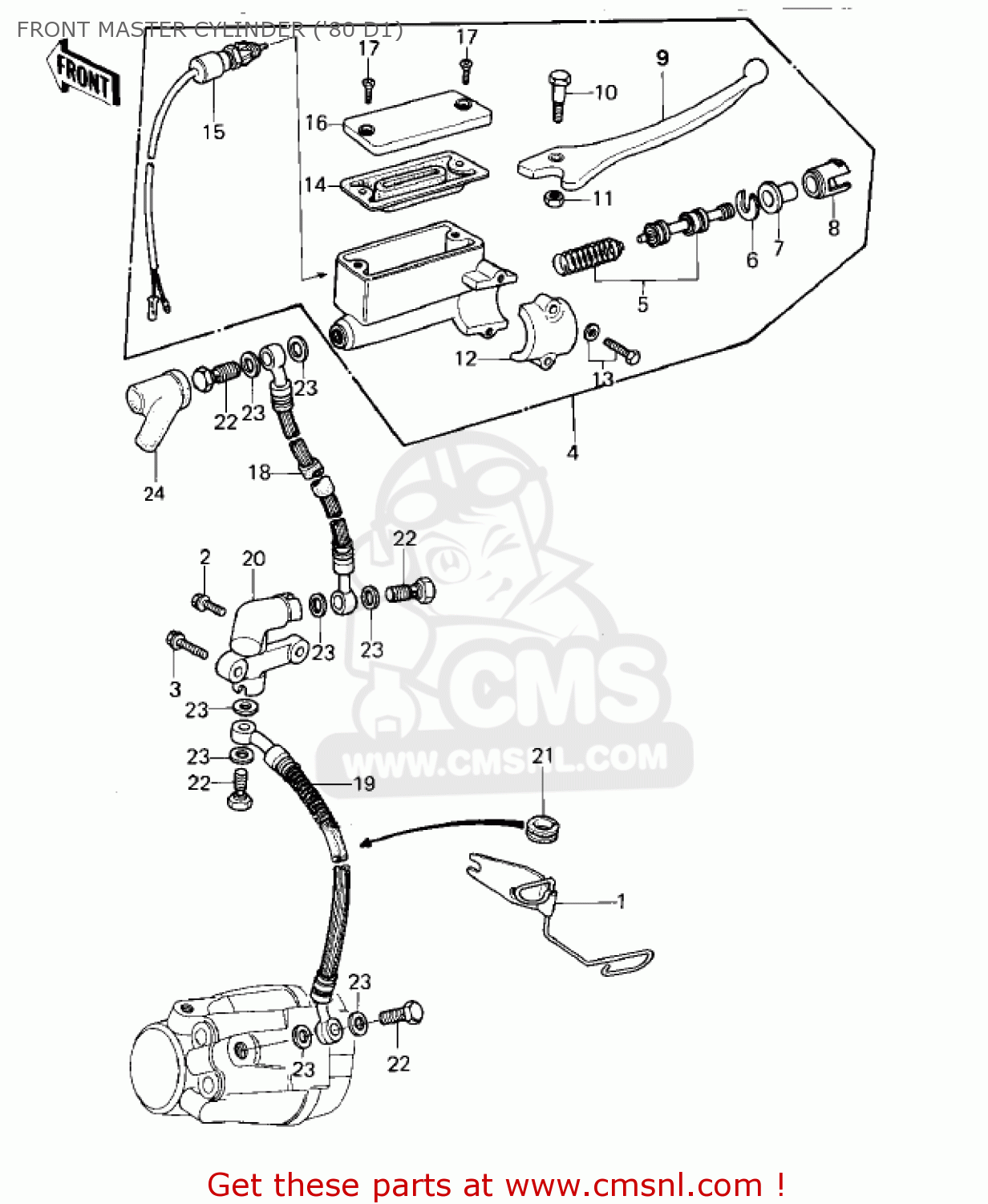 FRONT MASTER CYLINDER ('80 D1) KZ440D5 LTD 1983 USA CANADA / BELT DRIVE