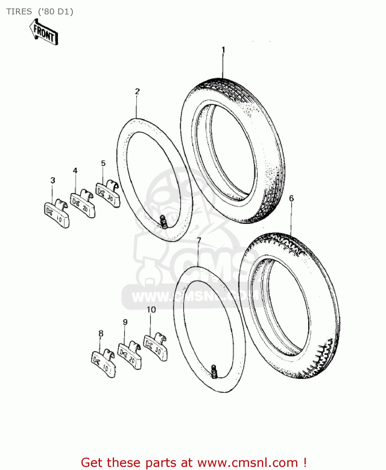 TIRES  ('80 D1) KZ440D5 LTD 1983 USA CANADA / BELT DRIVE