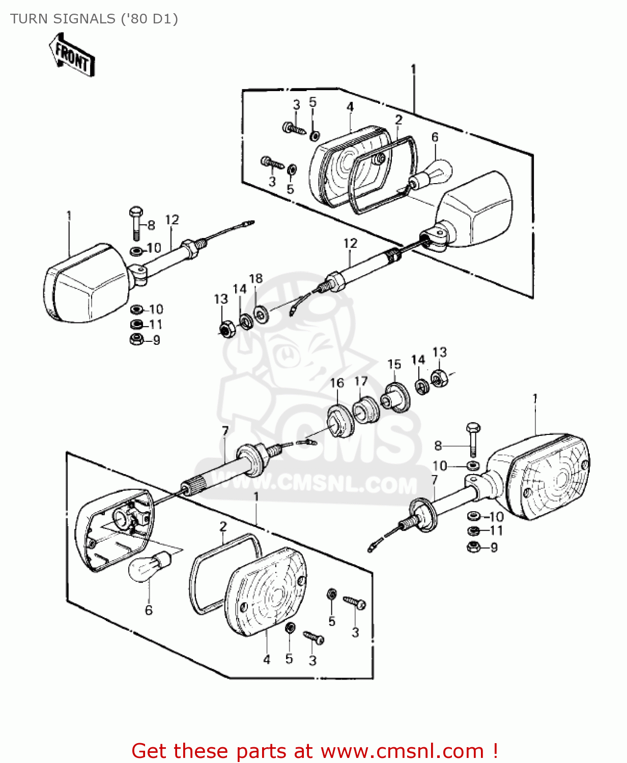 TURN SIGNALS ('80 D1) KZ440D5 LTD 1983 USA CANADA / BELT DRIVE