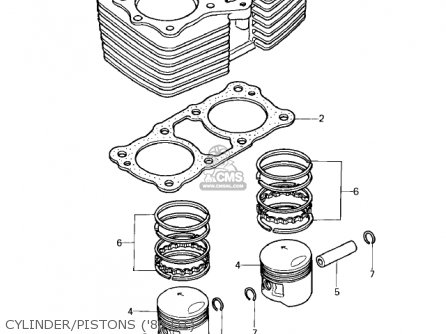 CYLINDER/PISTONS ('80 D1) - KZ440D5 LTD 1983 USA CANADA / BELT DRIVE