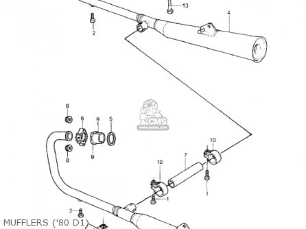 MUFFLERS ('80 D1) - KZ440D5 LTD 1983 USA CANADA / BELT DRIVE